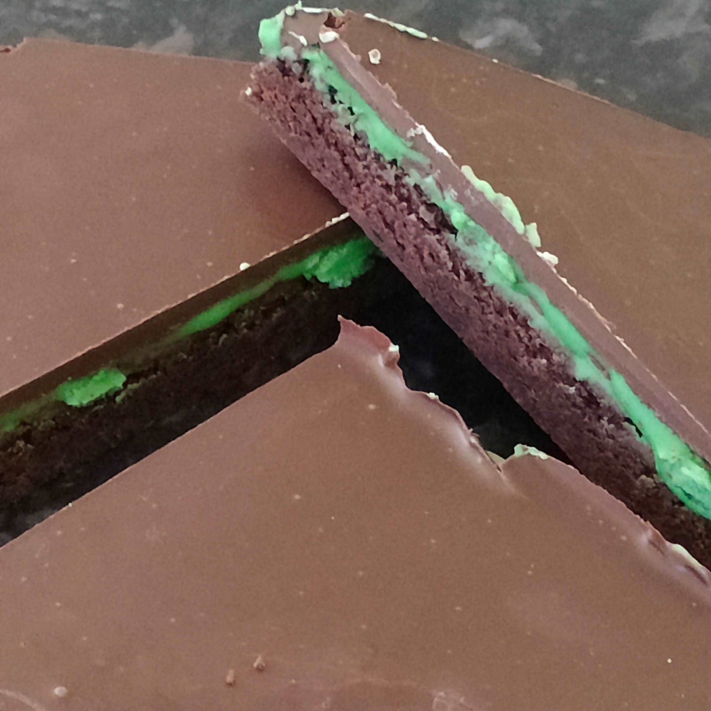 close up of peppermint slice