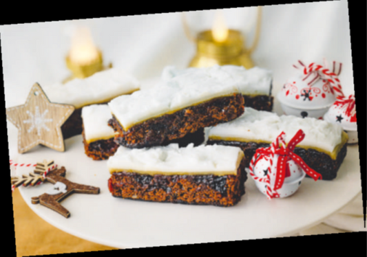 Gluten free and vegan friendly Christmas cake slices